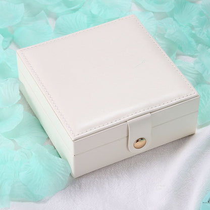 Single-Layer PU Simple Jewelry Storage Box - Creative Portable Organizer - Clovercharm