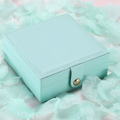 Single-Layer PU Simple Jewelry Storage Box - Creative Portable Organizer - Clovercharm