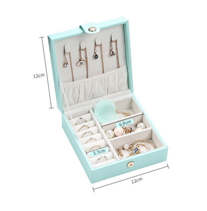 Single-Layer PU Simple Jewelry Storage Box - Creative Portable Organizer - Clovercharm