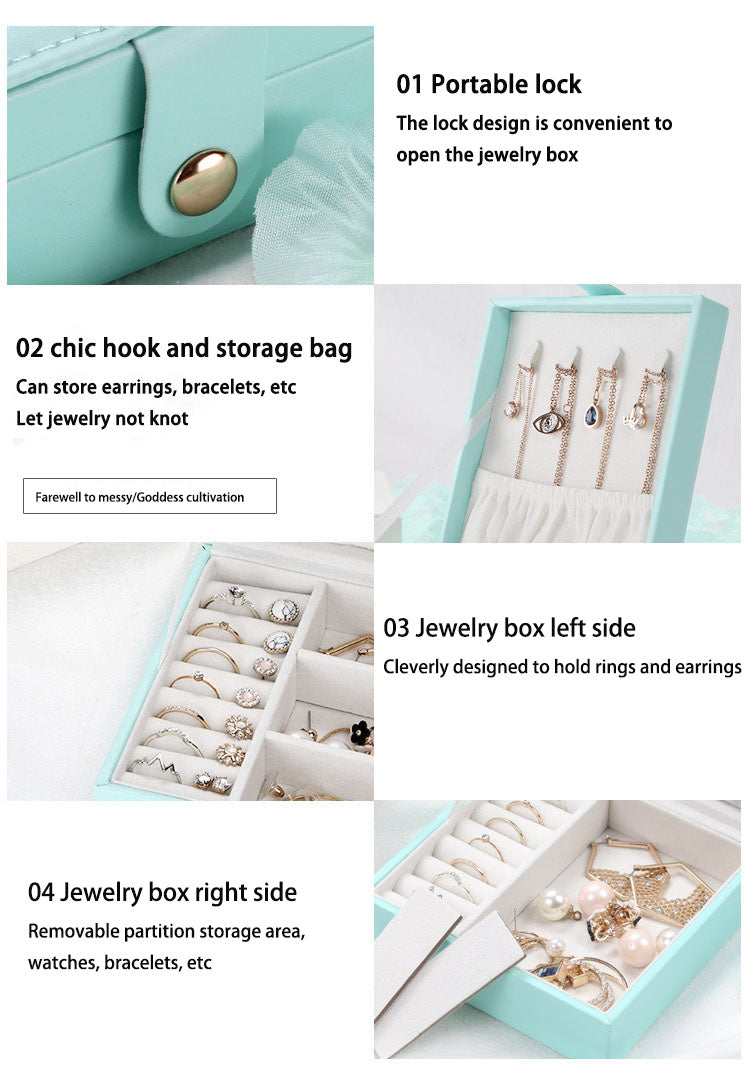 Single-Layer PU Simple Jewelry Storage Box - Creative Portable Organizer - Clovercharm