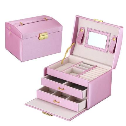 Portable PU Leather Jewelry Box - Compact Storage for Earrings & Rings - Clovercharm