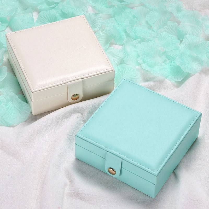 Single-Layer PU Simple Jewelry Storage Box - Creative Portable Organizer - Clovercharm